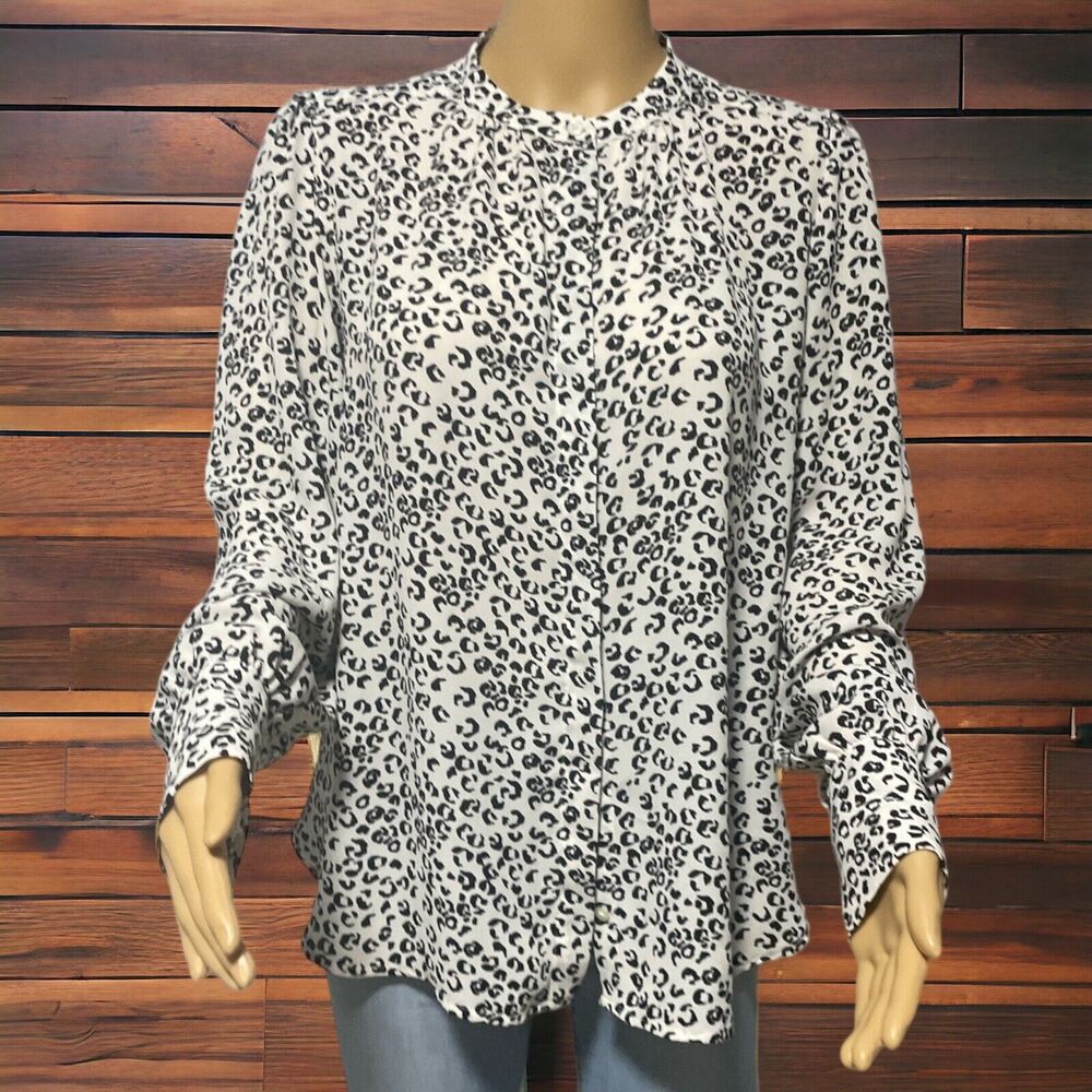 Loft by Ann Taylor Women's black and Beige long sleeve casual top Sz/ S